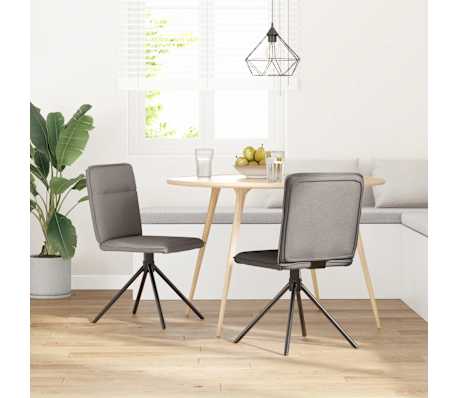 vidaXL spisebordsstole 2 stk. stof gr&aring;brun