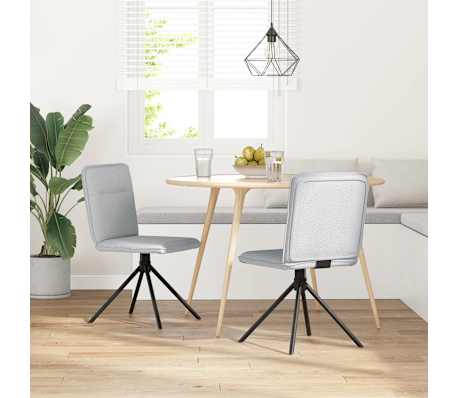 vidaXL Scaune de sufragerie 2 buc țesătură gri nor