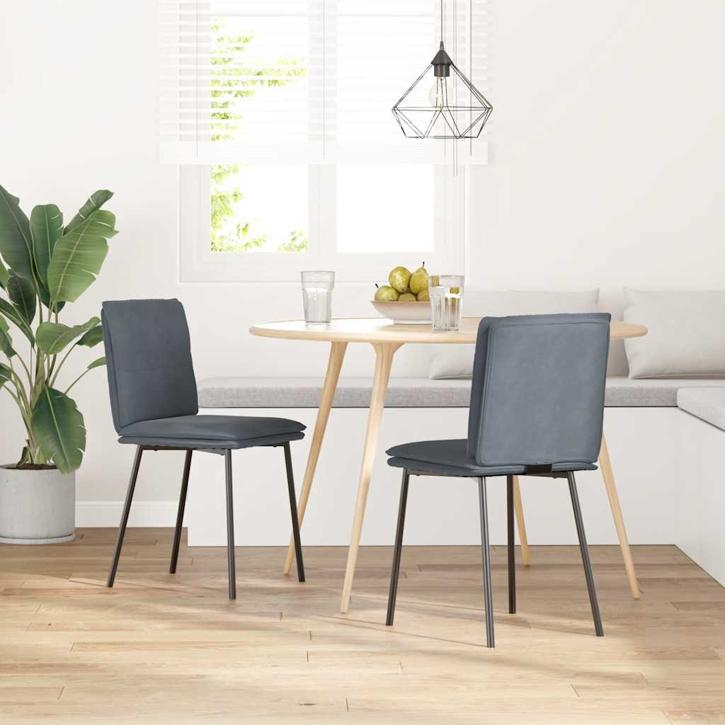 vidaXL Eetkamerstoelen 2 st fluweel donkergrijs afbeelding