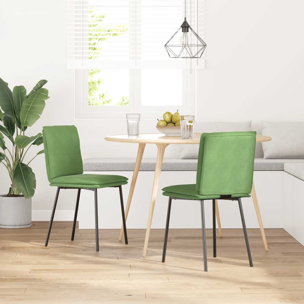 vidaXL Eetkamerstoelen 2 st fluweel lichtgroen afbeelding