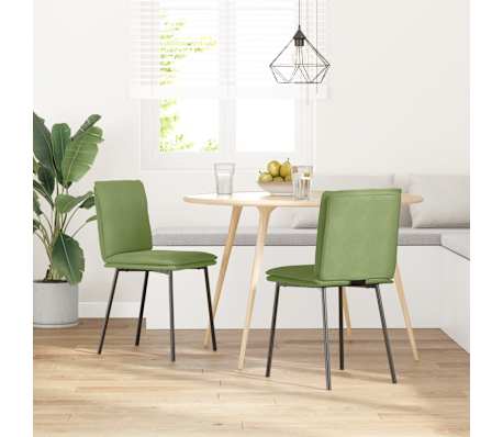 vidaXL Eetkamerstoelen 2 st fluweel lichtgroen