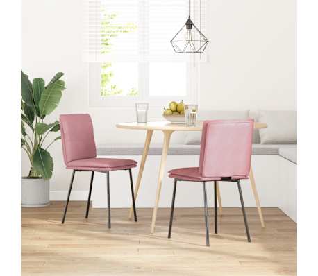 vidaXL Eetkamerstoelen 2 st fluweel roze