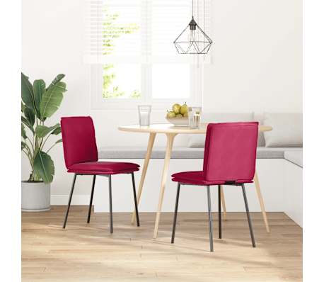 vidaXL Eetkamerstoelen 2 st fluweel wijnrood