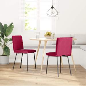 vidaXL Eetkamerstoelen 2 st fluweel wijnrood