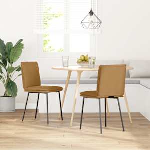 vidaXL Eetkamerstoelen 2 st fluweel bruin
