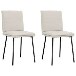 Jedilni stoli 2 kosa krem žamet