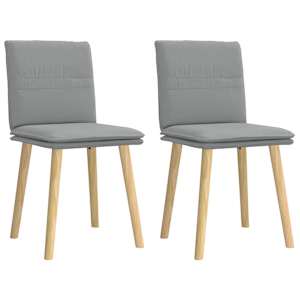 Jedilni stoli 2 kosa svetlo sivo blago