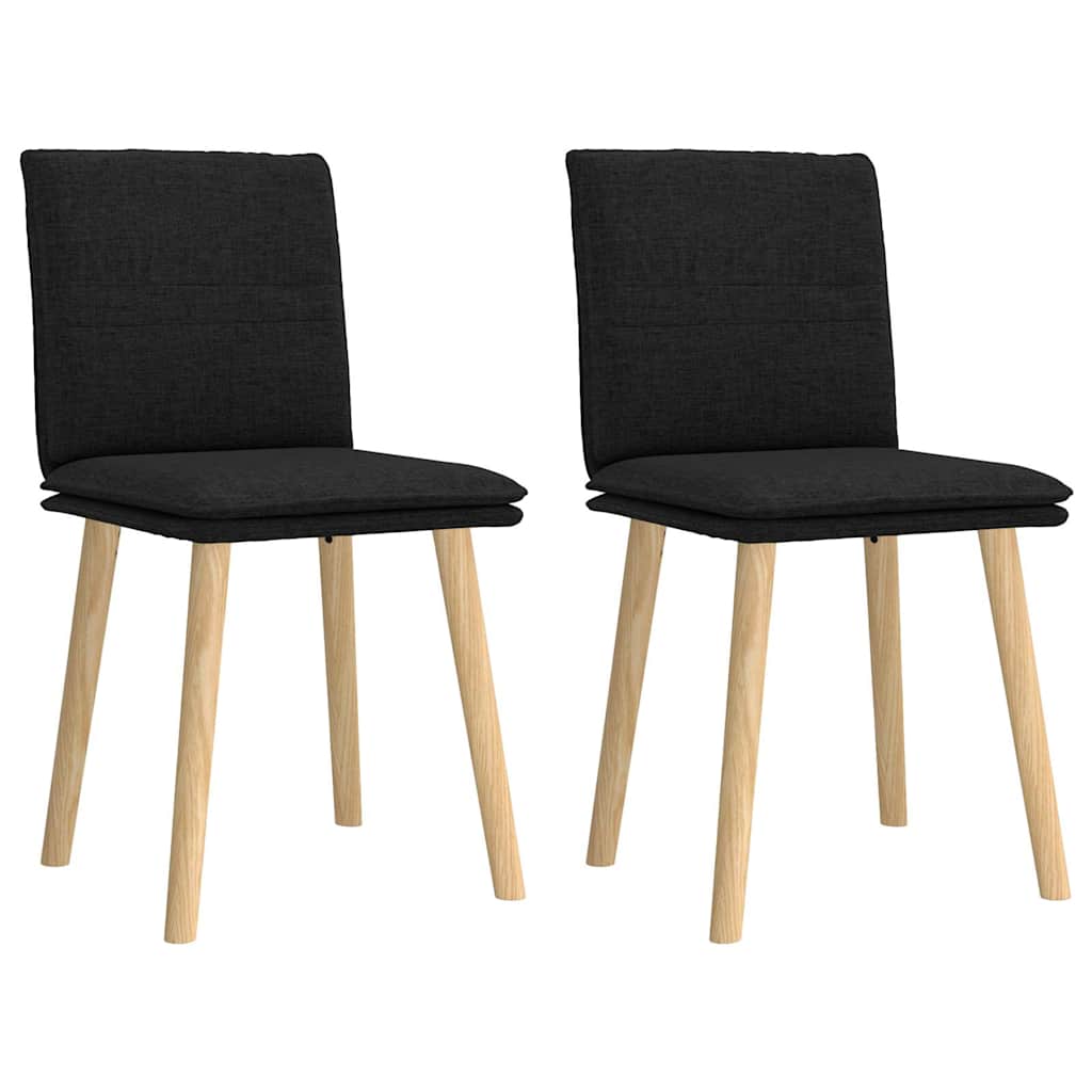 vidaXL Scaune de bucătărie, 2 buc. negru, textil