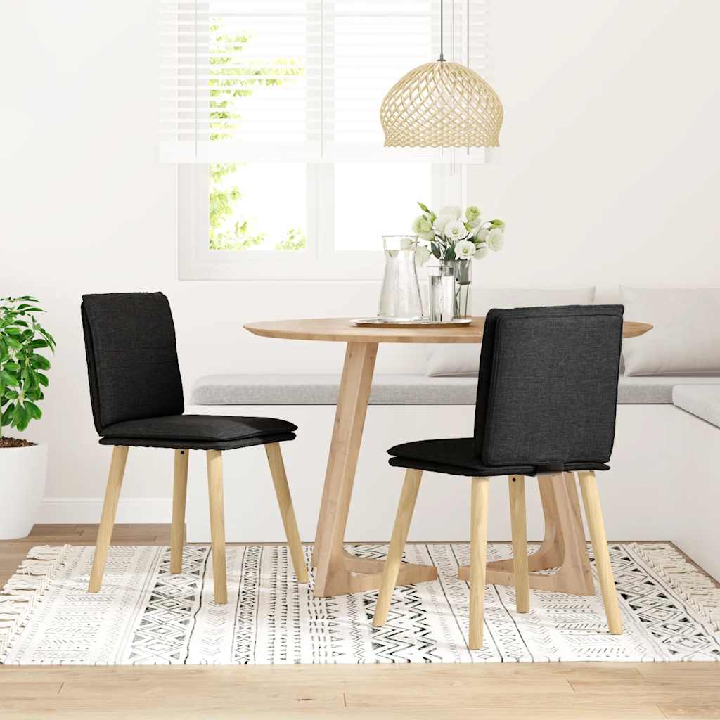vidaXL Scaune de bucătărie, 2 buc. negru, textil
