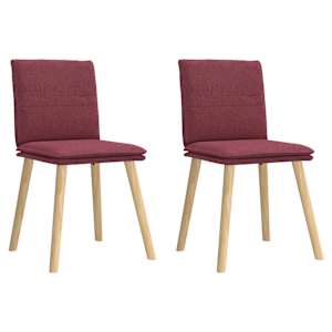 Jídelní židle 2 ks vínové textil - obrázek 9
