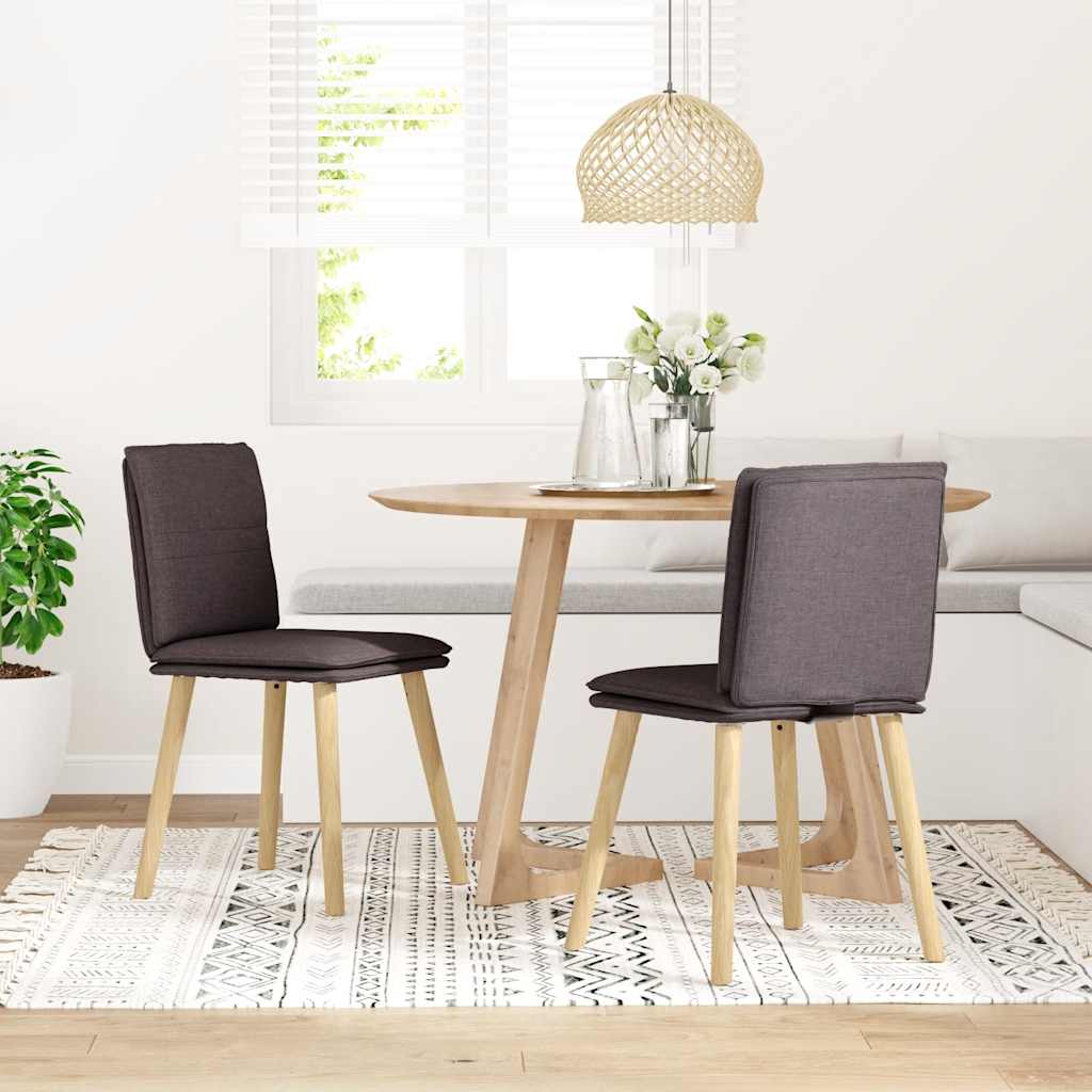 vidaXL Eetkamerstoelen 2 st stof donkerbruin afbeelding