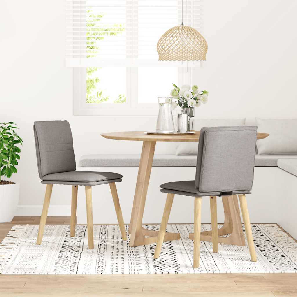 vidaXL Eetkamerstoelen draaibaar 2 st stof taupe afbeelding