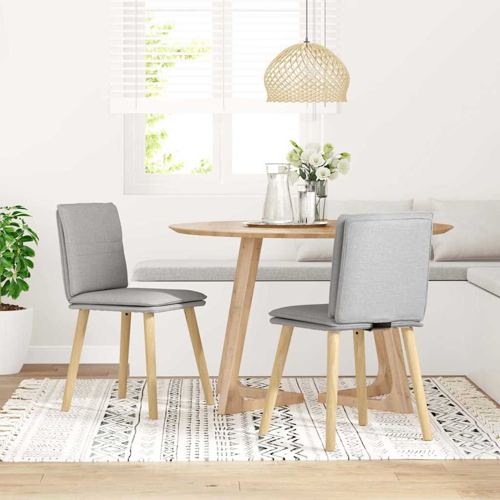 vidaXL Eetkamerstoelen 2 st stof wolk grijs afbeelding