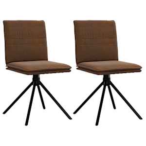 Jedilni stol rjavo umetno semiš usnje