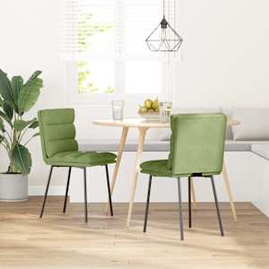 vidaXL Esszimmerst&uuml;hle 2 Stk. Hellgr&uuml;n Samt