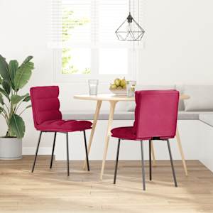 vidaXL Cadeiras de jantar 2 pcs veludo vermelho tinto