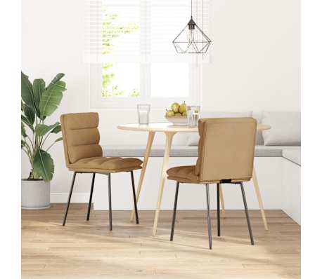 vidaXL spisebordsstole 2 stk. fl&oslash;jl brun