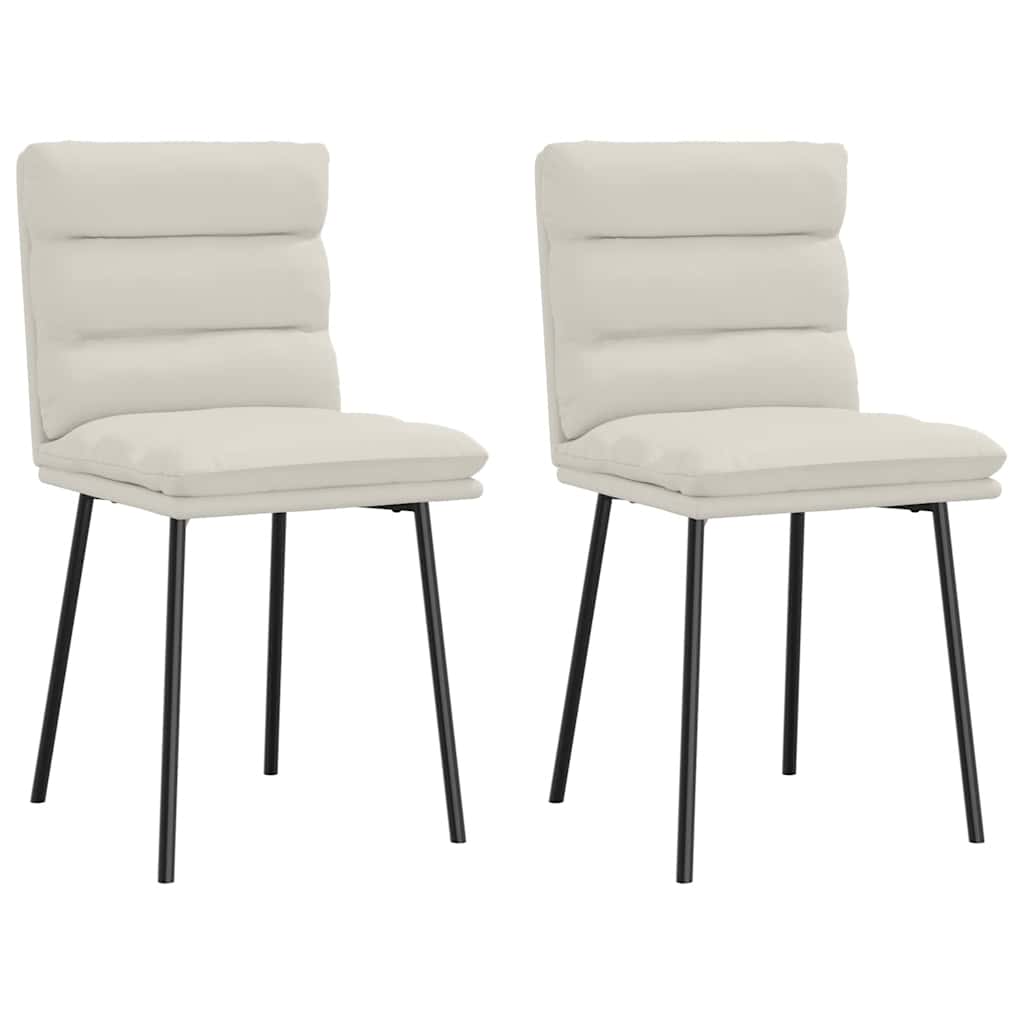 Thumbnail - vidaXL Esszimmerstühle 2 Stk. Creme Samt