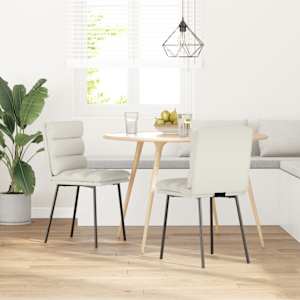 vidaXL Eetkamerstoelen 2 st fluweel cr&egrave;mekleurig