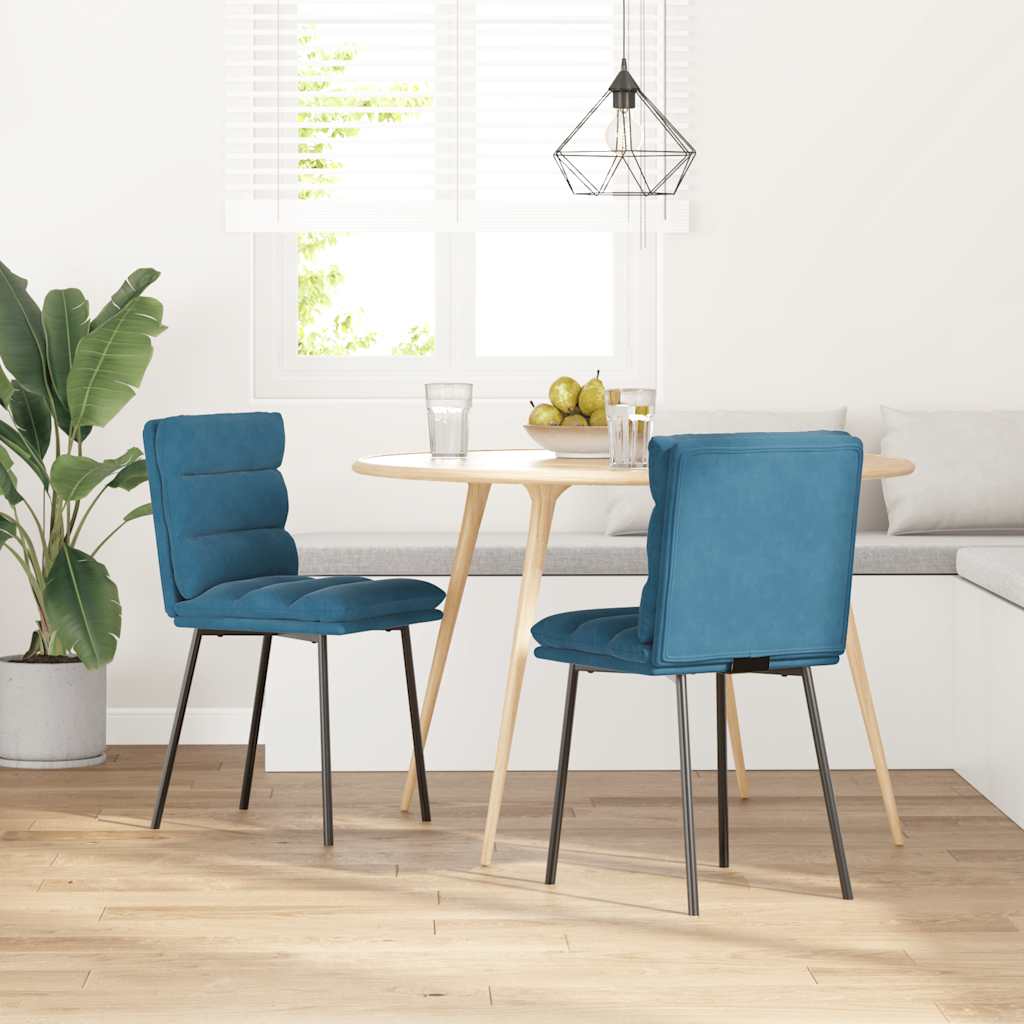 vidaXL Eetkamerstoelen 2 st fluweel blauw afbeelding