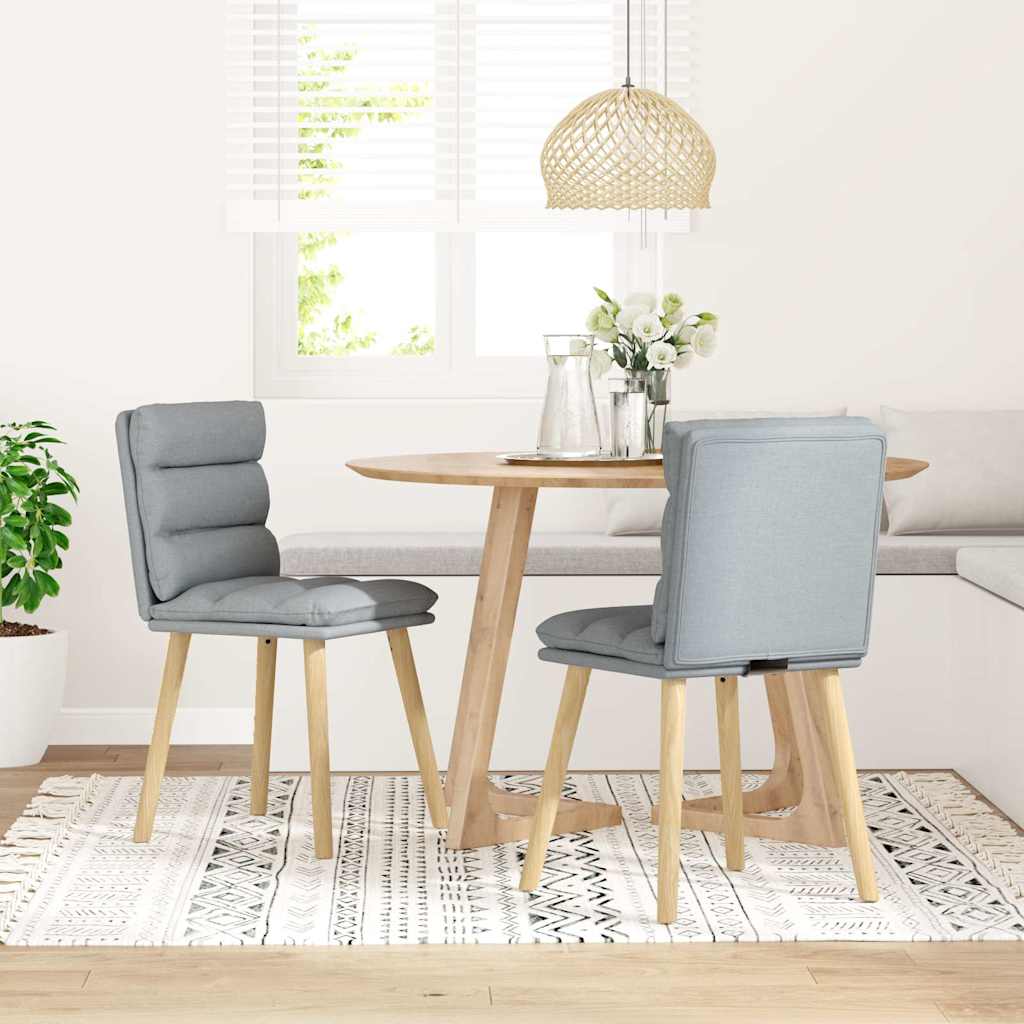 vidaXL Eetkamerstoelen 2 st stof lichtgrijs afbeelding