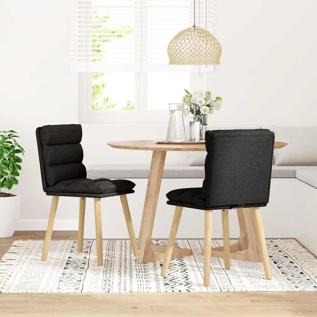 vidaXL Eetkamerstoelen 2 st stof zwart afbeelding