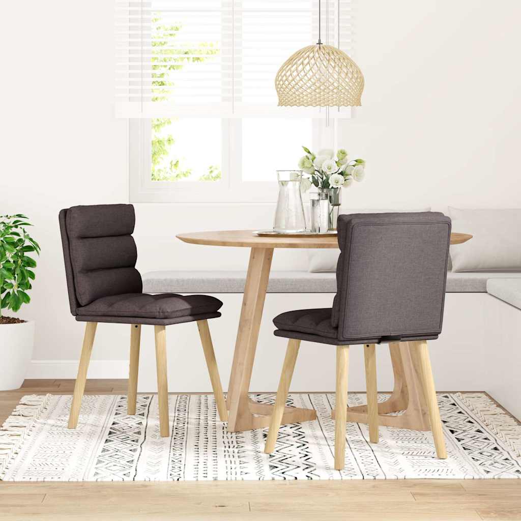 vidaXL Scaune de masă, 2 buc., maro închis, material textil