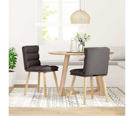 vidaXL Bor&eth;stofust&oacute;lar 2 stk. D&ouml;kkbr&uacute;nir Tau&aacute;kl&aelig;&eth;i