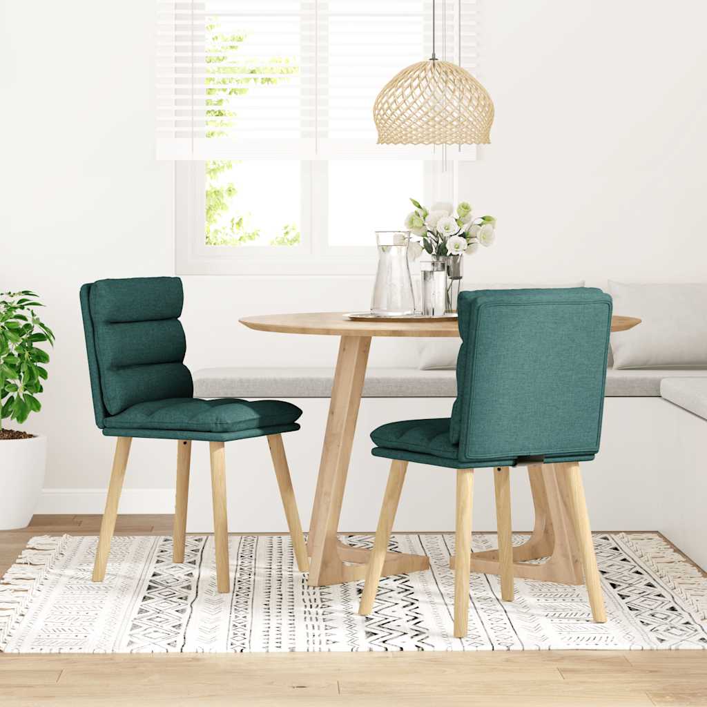 vidaXL Eetkamerstoelen 2 st stof donkergroen afbeelding