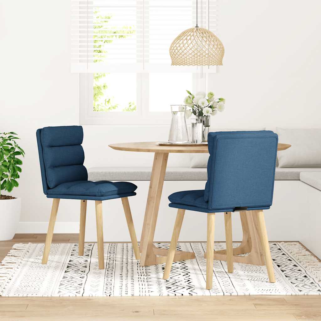 vidaXL Scaune de bucătărie, 2 buc., albastru, textil