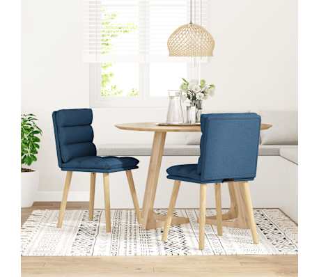 vidaXL söögitoolid 2 tk, sinine, kangas