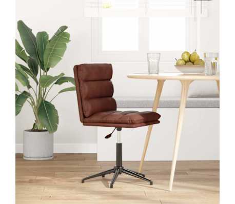 vidaXL Esszimmerstuhl Gl&auml;nzendes Braunes Kunstleder