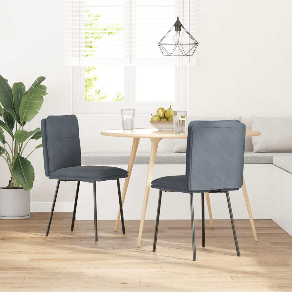 vidaXL Eetkamerstoelen 2 st fluweel donkergrijs afbeelding