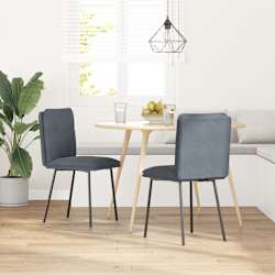 vidaXL Chaises &agrave; manger lot de 2 Gris fonc&eacute; Velours