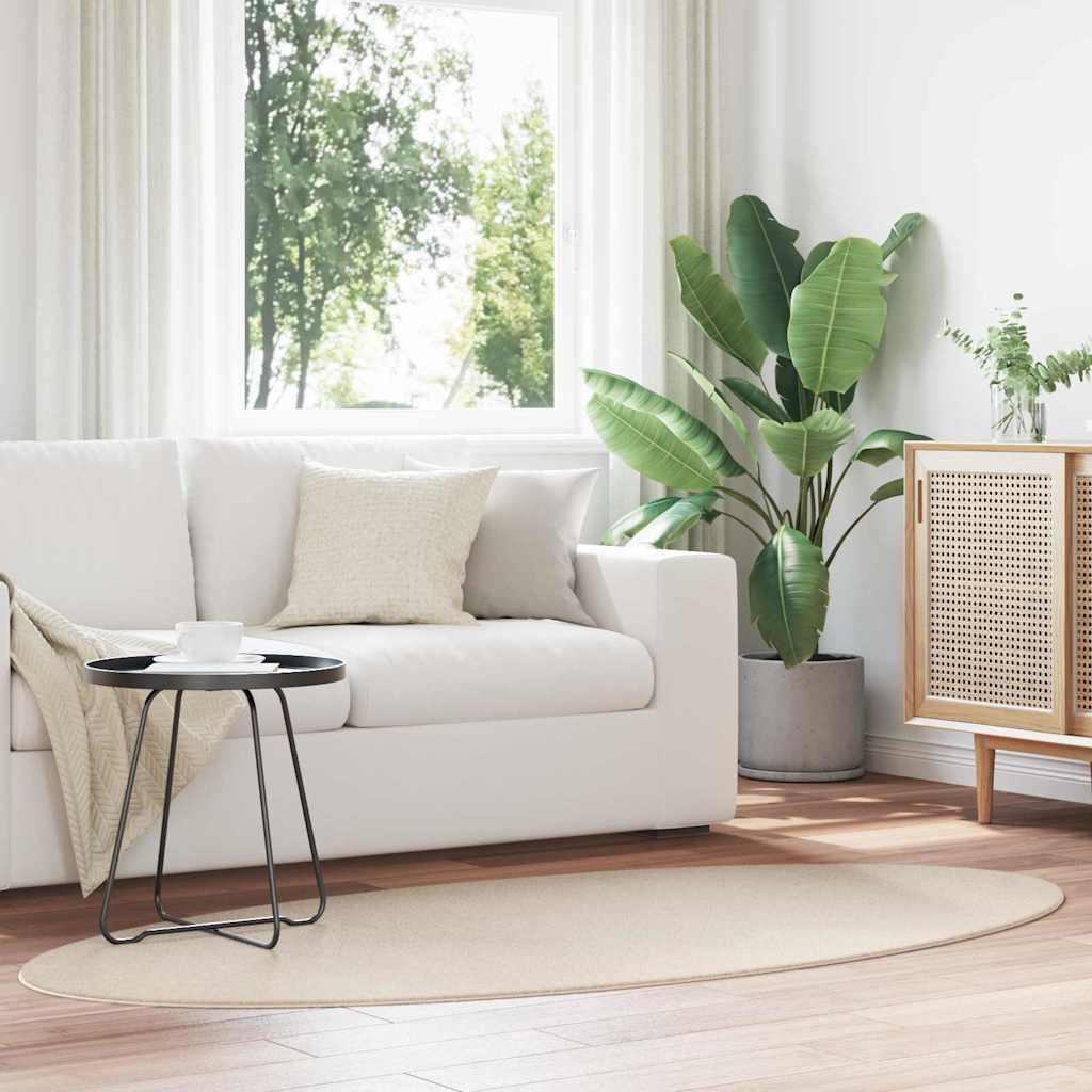 Килим vidaXL ""HUARTE"" Бежов 100x200 см Овален