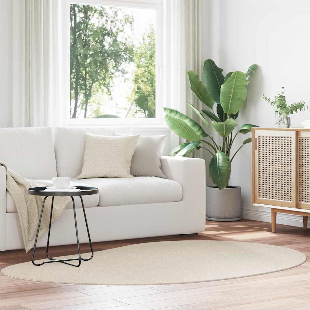 Områdetæppe Beige 140x200 cm Polyester Skridsikker