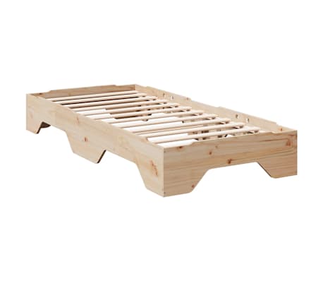 vidaXL Cadre de lit sans matelas empilable 90x190 cm bois massif