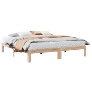 Posteljni okvir brez vzmetnice 160x200 cm trdna borovina