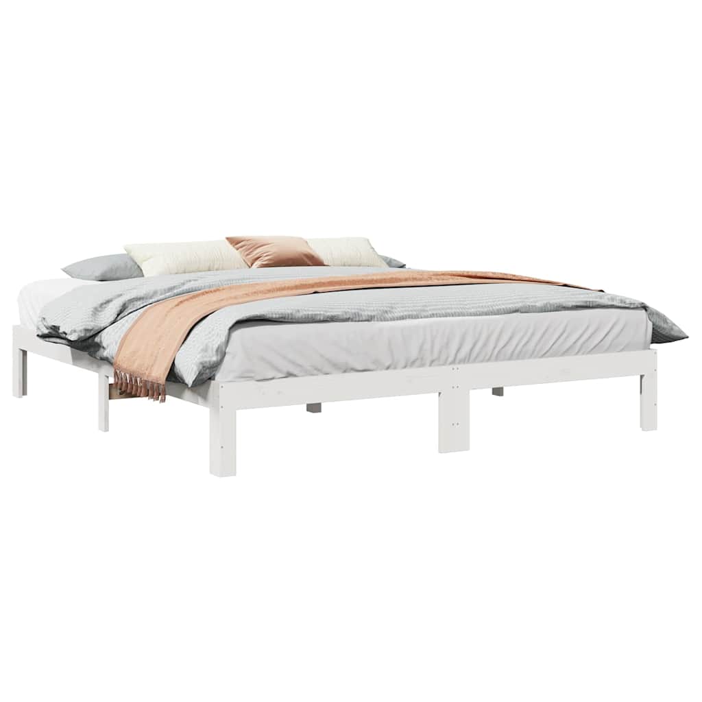 vidaXL Sengeramme uten madrass hvit 160x200 cm heltre furu