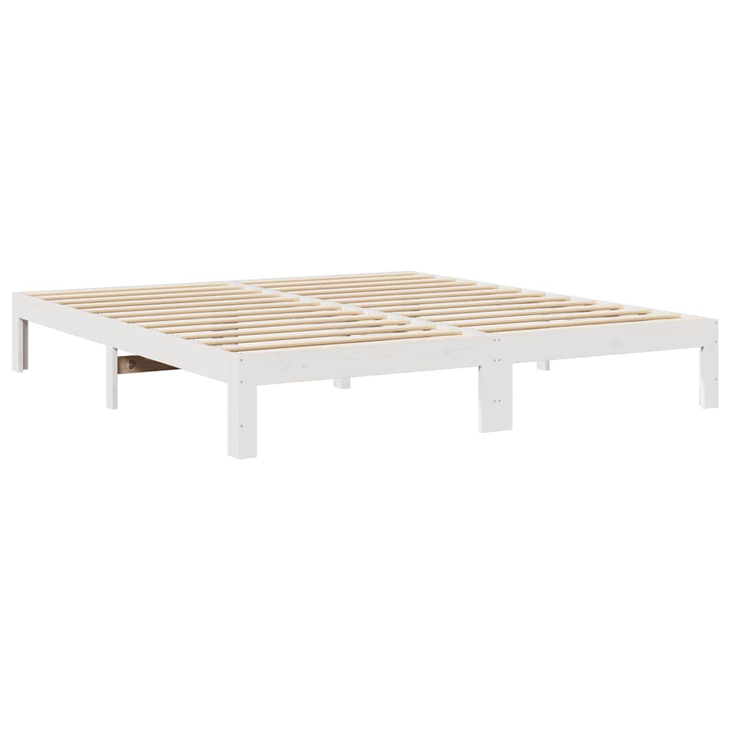 vidaXL fehér tömör fenyőfa ágy matrac nélkül 180 x 200 cm
