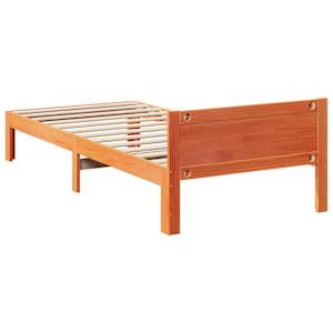 Postel bez matrace voskově hnědá 80 x 200 cm masivní borovice - obrázek 7