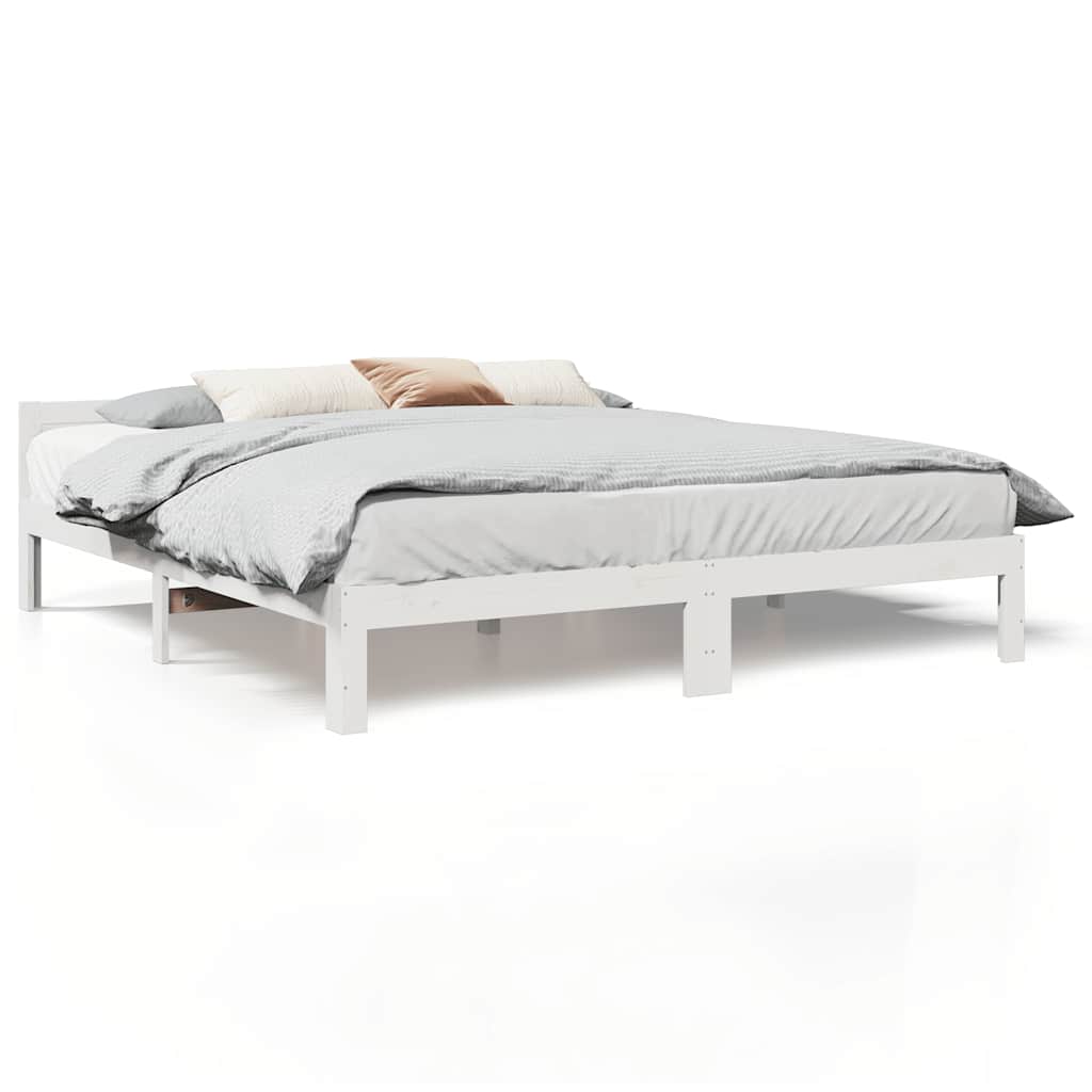 E-shop vidaXL Posteľ bez matraca biela 160x200 cm masívna borovica