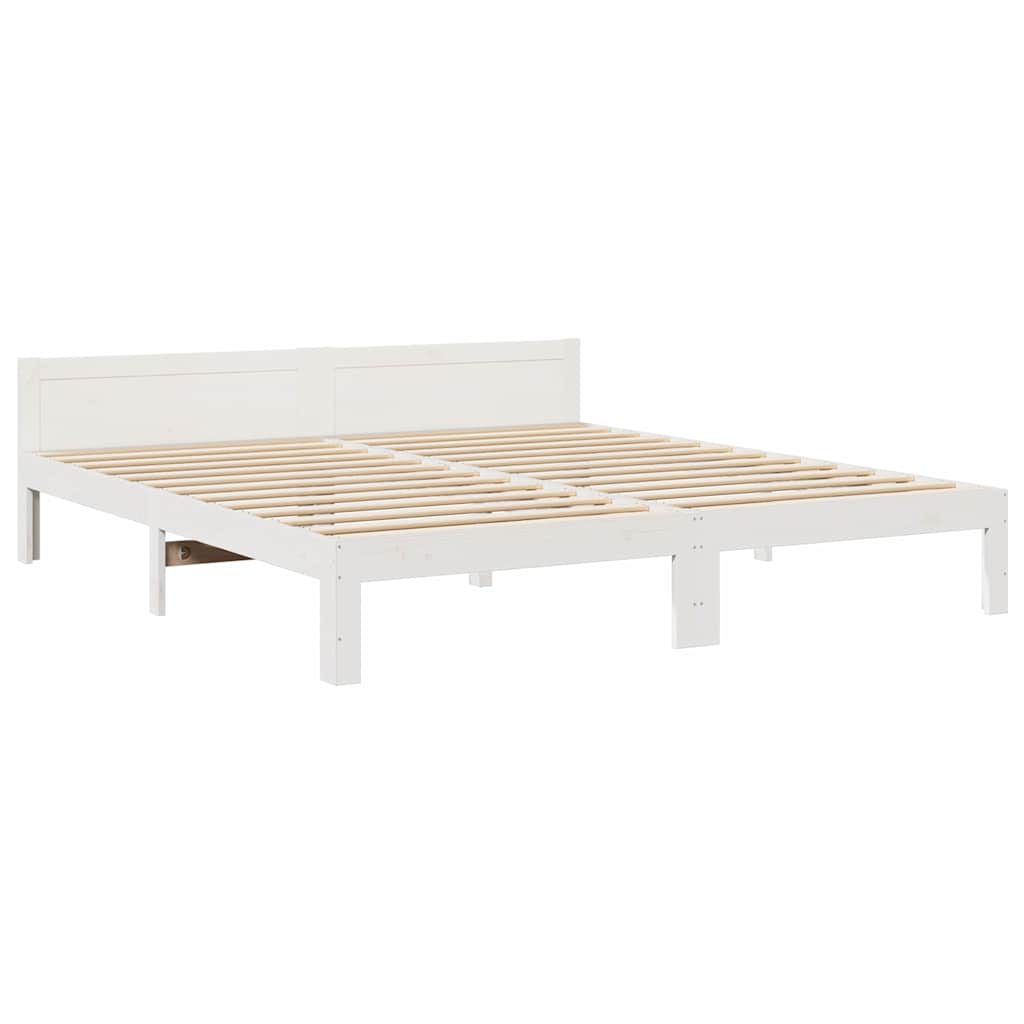 vidaXL fehér tömör fenyőfa ágy matrac nélkül 160 x 200 cm