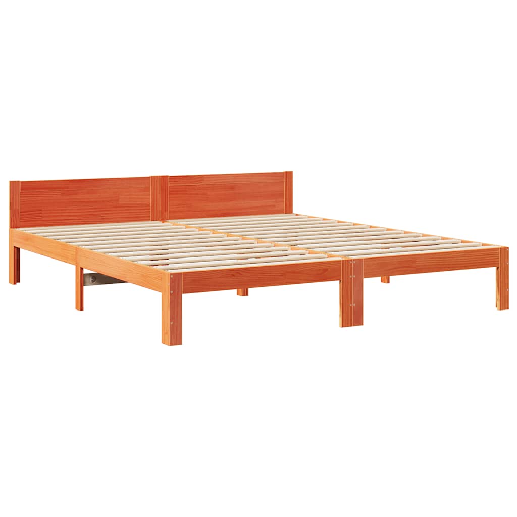vidaXL Bedframe zonder matras massief grenenhout wasbruin 160x200 cm afbeelding