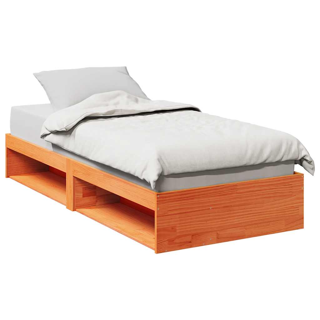 vidaXL daybed uden madras 75x190 cm massivt fyrretræ gyldenbrun