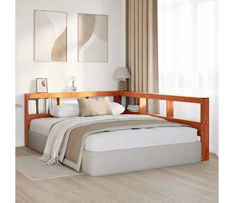 vidaXL Regał na książki z zagł&oacute;wkiem, woskowy brąz, 160 cm, sosnowe