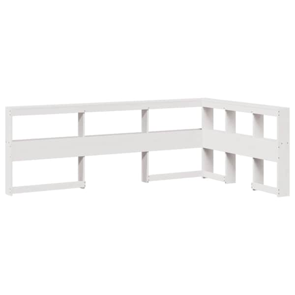 vidaXL raamatukapi peatsi L-kujuline, valge, 120 cm, m&auml;nnipuit