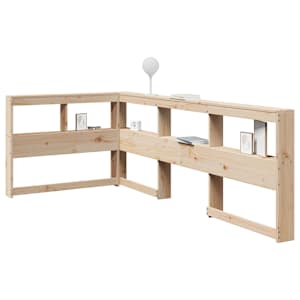 Knjižnica vzglavje L-oblike 80 cm trdna borovina