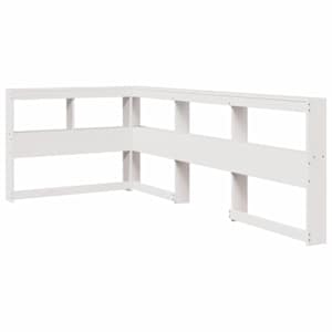 Regálová knihovna ve tvaru L bílé 90 cm masivní borové dřevo - obrázek 2