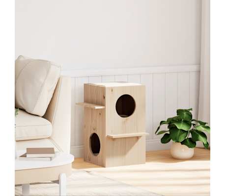 vidaXL Cuccia per Gatti 43x43x60 cm in Legno Massello di Pino